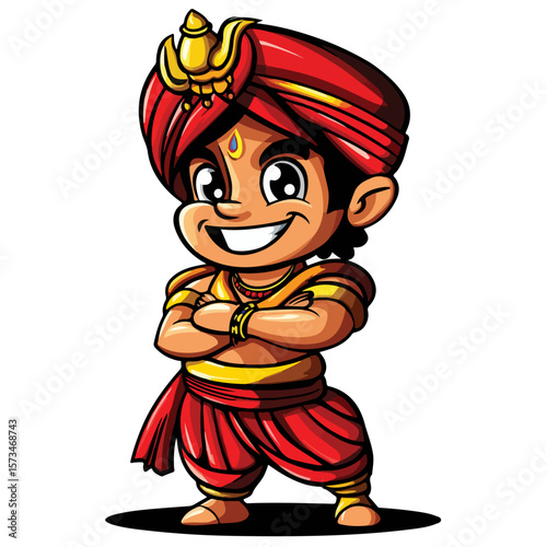 Portrait of an Indian man in traditional wedding outfit
