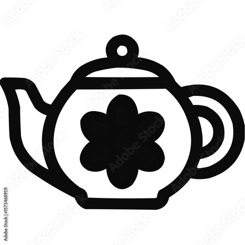 Vintage Floral Teapot Vector Design