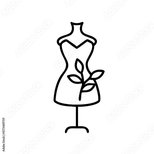 Dressmaker's mannequin with plant elements in minimal design  