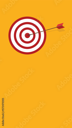 Arrow hits the target center. Business challenge failure and success concept
