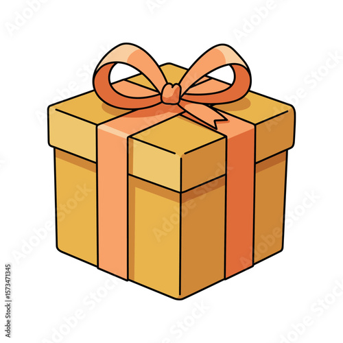 Gift box with ribbon for celebrations and special occasions – stock vector in colorful flat style