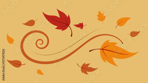 Seamless vector pattern of colorful autumn leaves on a branch, perfect for a fall nature background illustration