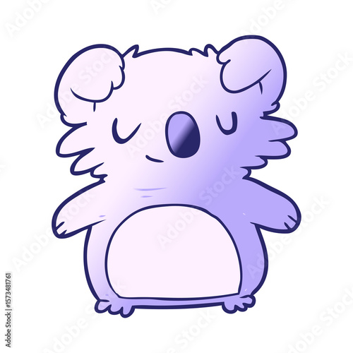Photography cute cartoon koala in bright neon color