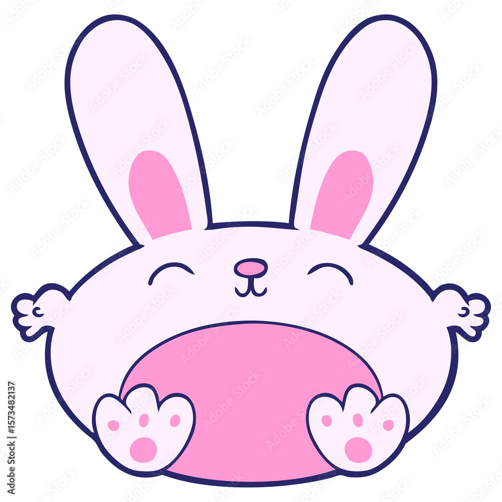 Fototapeta premium cartoon rabbit in bright neon color