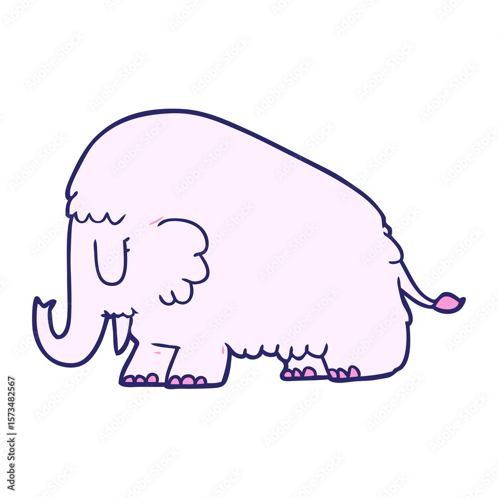 cartoon mammoth in bright neon color cartoon mammoth in bright neon color