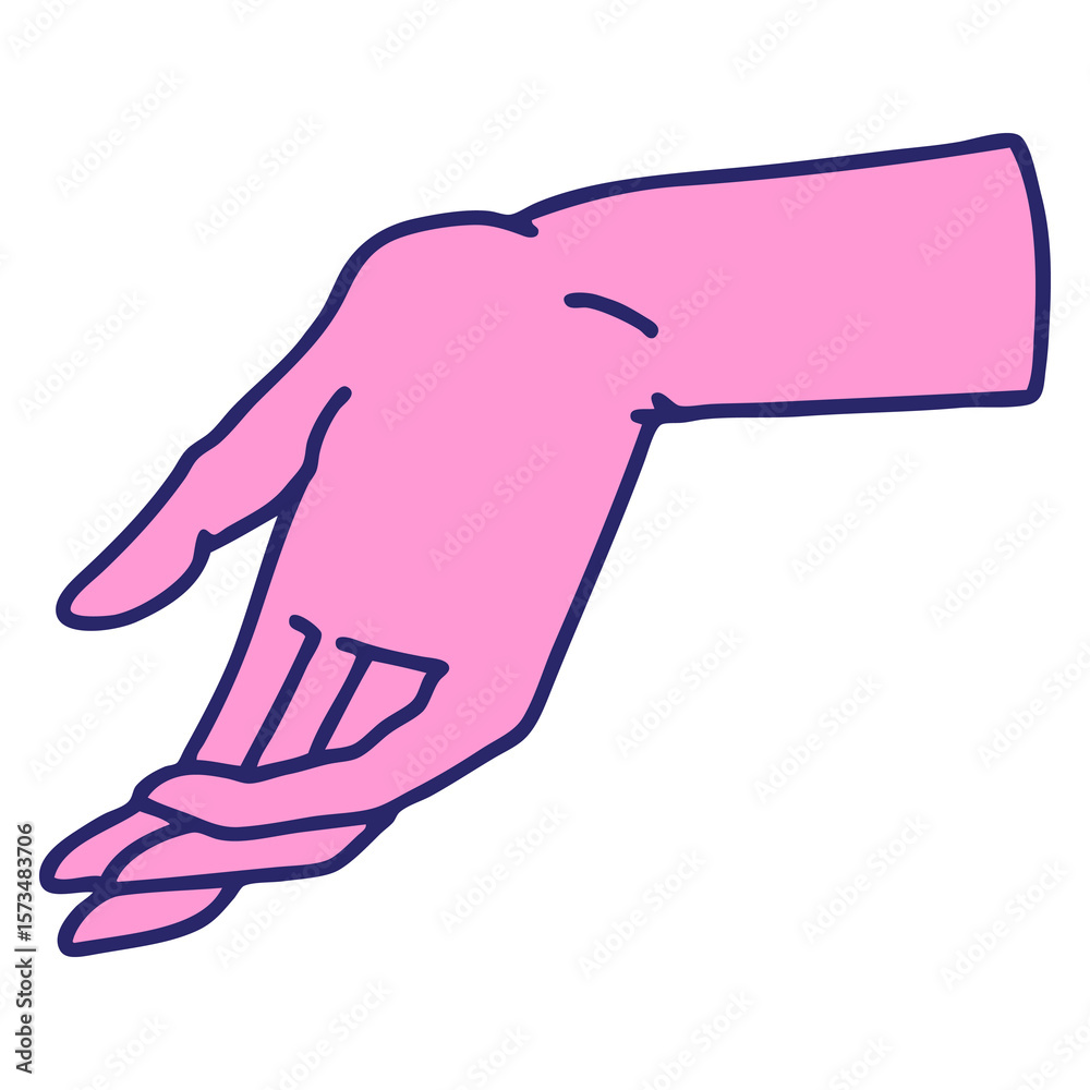 Obraz premium iconic tattoo style image of a hand in bright neon color