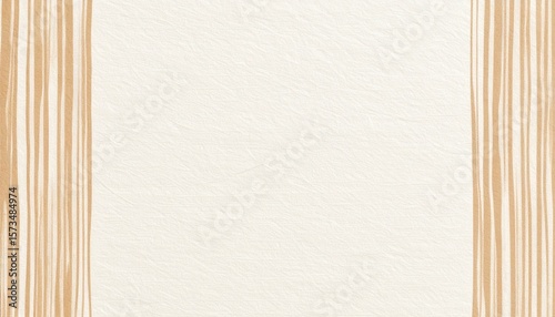 茶とクリームの手描きストライプが柔らかに彩る、高解像度の和紙風テクスチャ背景イメージ

