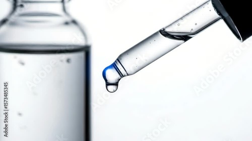 Serum dropper liquid skincare beauty product essence bottle treatment hyaluronic acid cosmetic drop