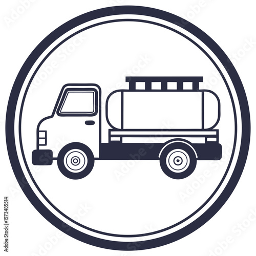 Water tanker icon in outline style