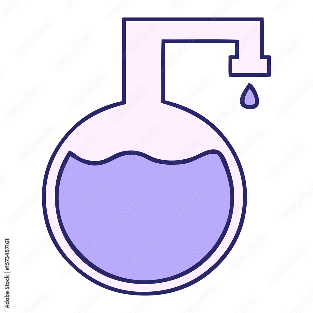 Obraz premium cute cartoon of a science experiment in bright neon color