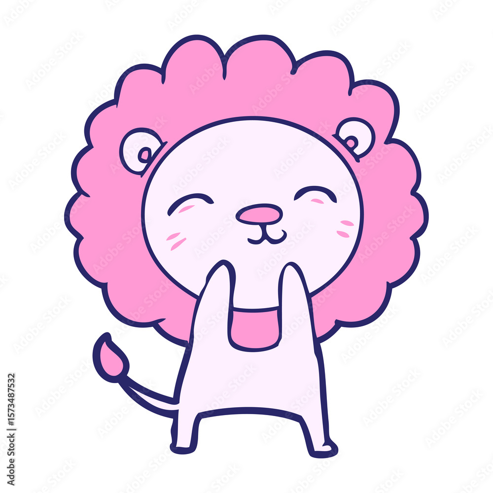 Fototapeta premium cartoon lion in bright neon color