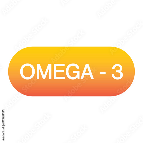 Fish oil supplement, single colorful capsule icon, gelatin shell, fish oil, omega 3, Vitamin pill. Evening primrose oil or borage . Healthy lifestyle concept Vector illustration EPS 10.