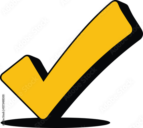 Bold Yellow Check Mark Graphic