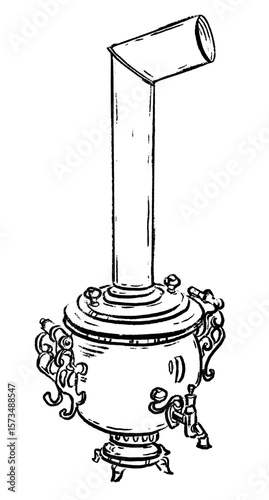 Russian samovar for boiling water