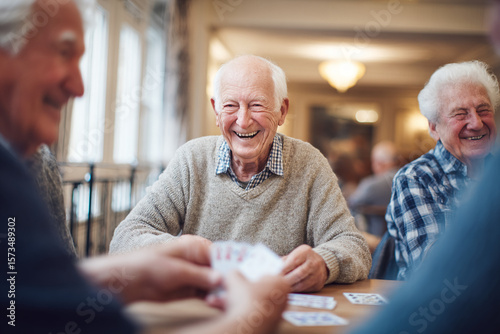 Elderly Friends Enjoying a Game of Cards