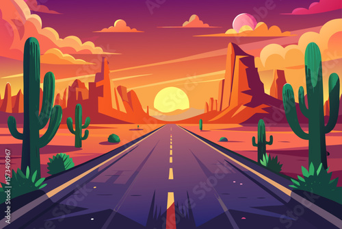 Desert Sunset Road Trip A Journey Through Vivid Landscapes