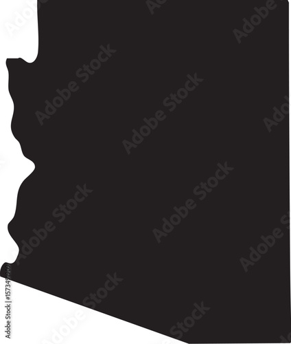 Vector Map of Arizona Isolated