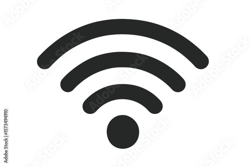 Wi-Fi symbol vector icon. Wireless internet connection concept. Network signal logo for mobile app or web design. Technology communication sign. Hotspot area pictogram flat.