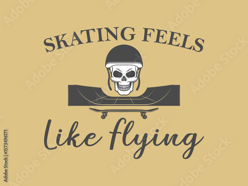 Skating feels like flying free spirited skateboard lovers t shirt design