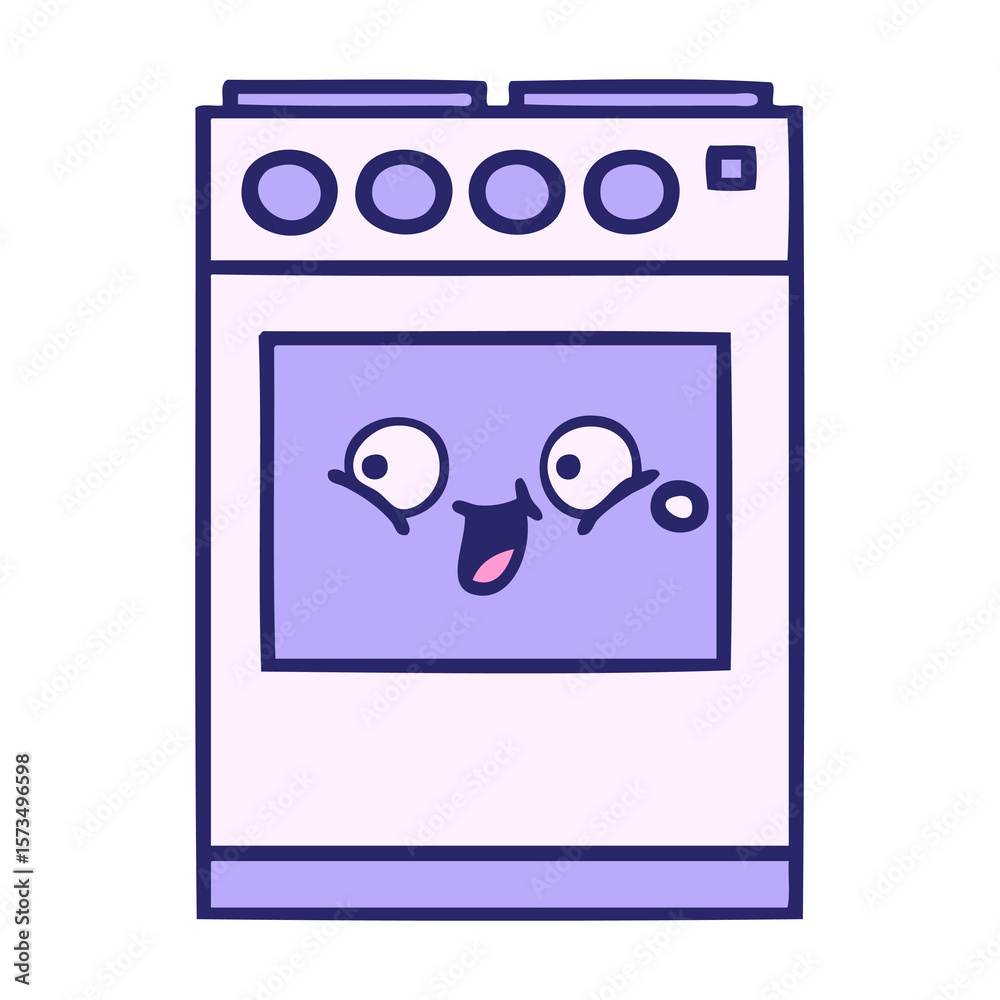 cute cartoon of a kitchen oven in bright neon color cute cartoon of a kitchen oven in bright neon color