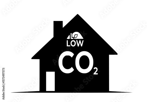 Low carbon footprint house symbol illustrates sustainable living and environmental awareness.