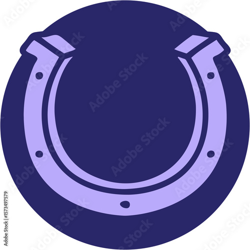 lucky horse shoe design in bright neon color