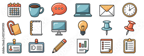Collection of Colorful Office Icons