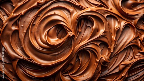 Swirled creamy chocolate texture