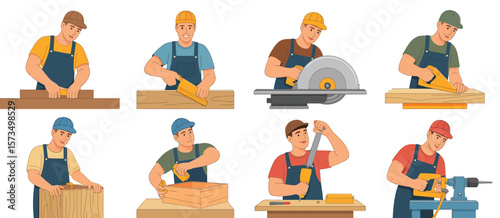 Carpenters Working on Wood Projects