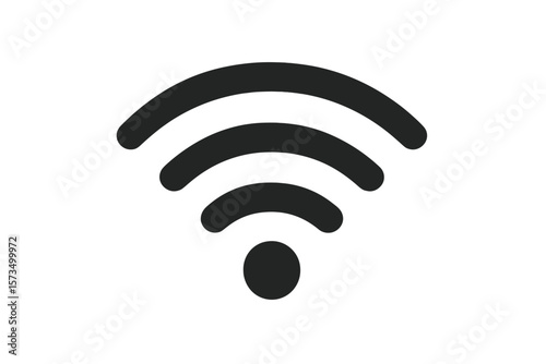 WiFi Icon Vector – Wireless Internet Connection Symbol, Wi-Fi Signal Indicator, Network Access, Connectivity, Communication, App UI, Web Design, Technology, Isolated Illustration