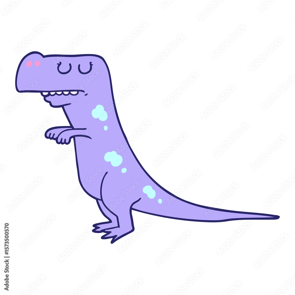 Obraz premium cartoon dinosaur in bright neon color