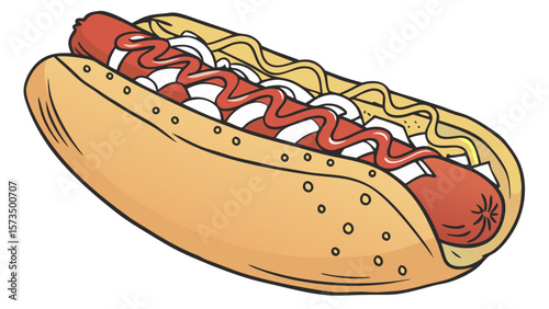 “Hot Dog Isolated Vector Illustration”