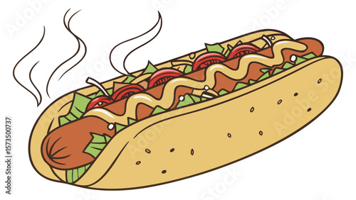 “Hot Dog Isolated Vector Illustration”