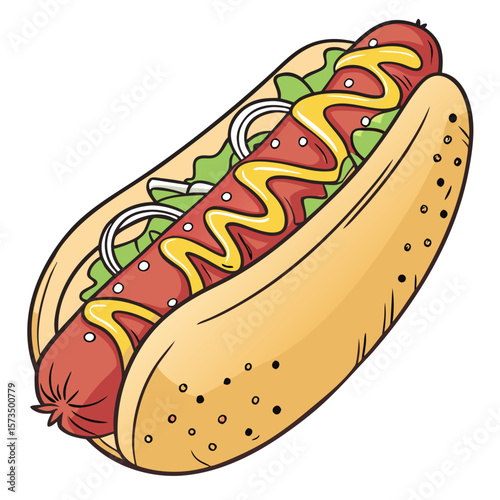 “Hot Dog Isolated Vector Illustration”