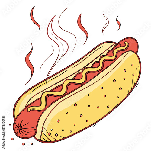 “Hot Dog Isolated Vector Illustration”