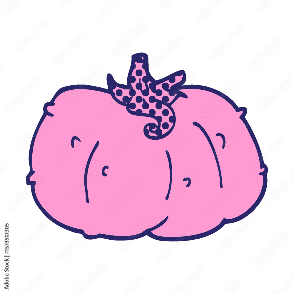 Fototapeta premium cartoon doodle pumpkin in bright neon color