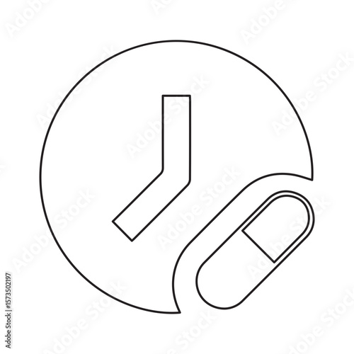 timer pill line icon