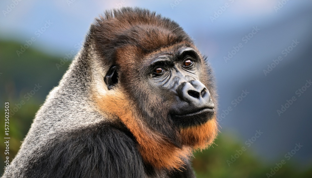 Obraz premium a close up portrait of a majestic mountain gorrila