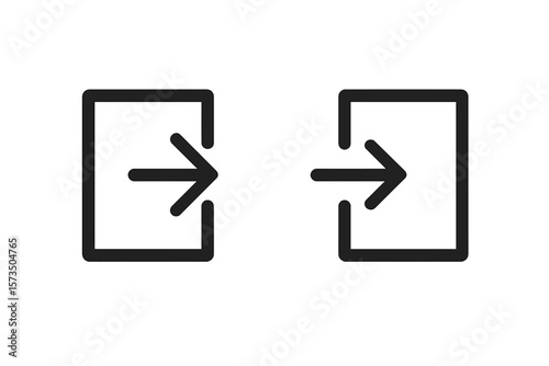 Login and Logout Arrow Icons. Enter Exit Symbol. User Access, Sign In, Sign Out, Authentication, Interface Button, App UI, Web Navigation, Account Access, Vector Illustration