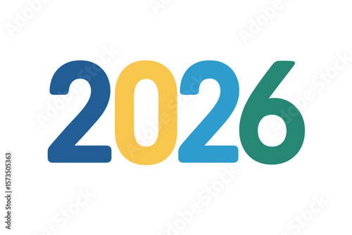 2026 Hand Drawn Numbers, Brush Painted New Year Design, Colorful Vector Illustration for Poster, Banner, Website, Calendar, Modern Typography, Transparent PNG