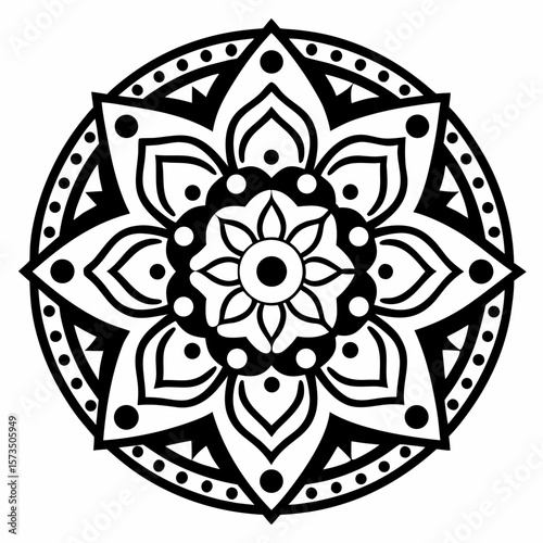 Isolated Mandala Vector with Ethnic Tribal Pattern