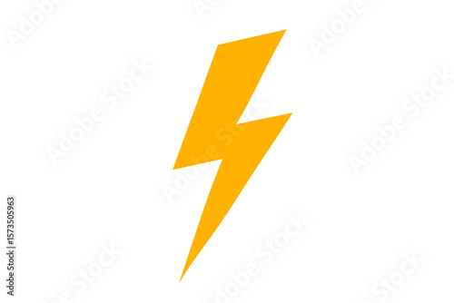 Lightning Bolt Symbol, Electric Power Energy Icon, Yellow Flash Vector, Electricity Sign, High Voltage, Isolated Transparent Background, Energy Concept, Electrical Warning, Power Generation