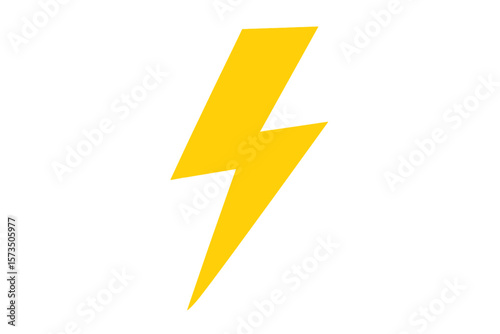 Yellow Lightning Bolt Icon. Electric Power Symbol. Energy Flash Sign. Electricity Warning. High Voltage. Vector Illustration. Isolated Transparent Background. Energy Concept. PNG Clipart.