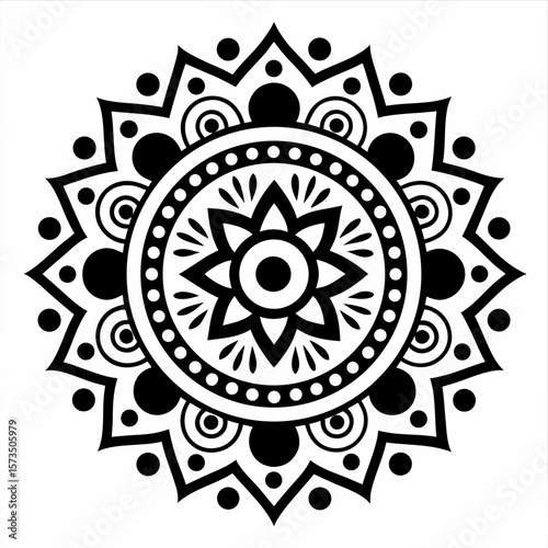 Isolated Mandala Vector with Ethnic Tribal Pattern