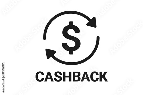 Cashback vector icon. Money refund, return or exchange symbol. Dollar sign with circle arrow. Financial service, loyalty program, cash back reward concept for web or app.