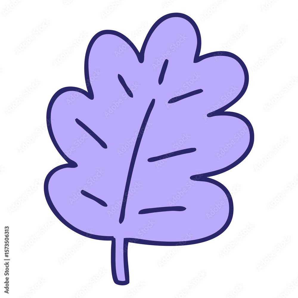 Obraz premium cartoon of a simple yet magnificent leaf in bright neon color