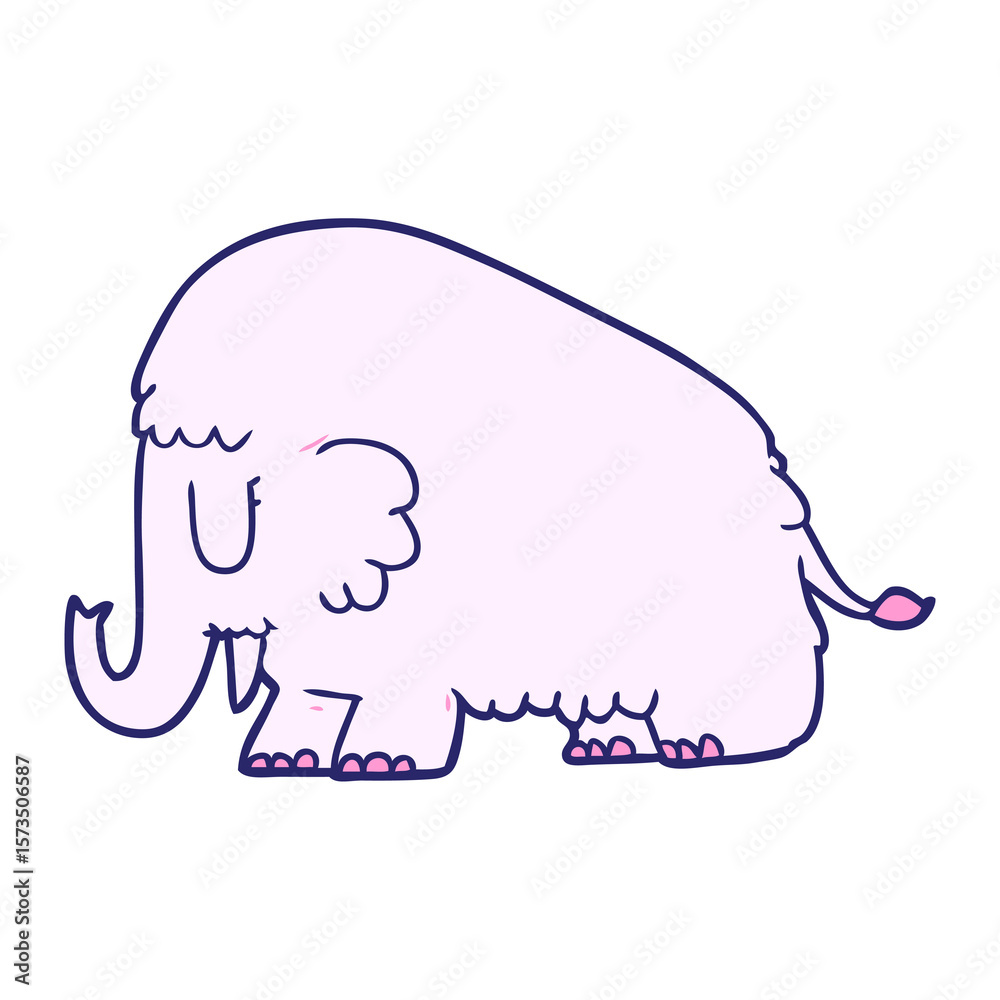 cartoon mammoth in bright neon color cartoon mammoth in bright neon color