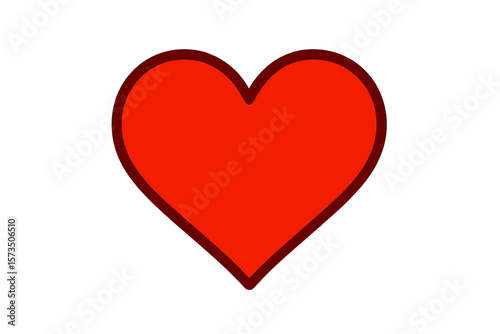 Red Heart Icon. Love Symbol. Romantic Valentine’s Day Element. Simple Flat Vector Illustration. Passion, Affection, Relationship, Wedding, Dating, Emotions, Care, Transparent Background