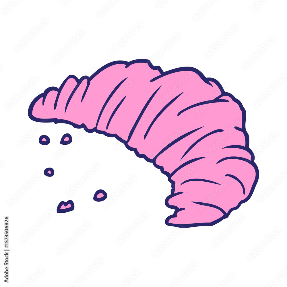 Fototapeta premium cartoon croissant in bright neon color