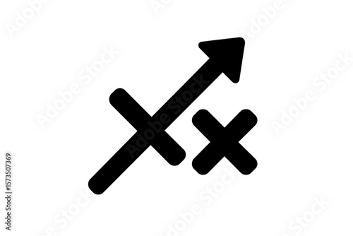 Sagittarius Zodiac Sign Symbol. Black Sagittarius Arrow Icon. Astrological Horoscope Sign. Astrology Symbol. Sagittarius Archer Arrow. Horoscope Vector Illustration. Zodiac Astrology Graphic.